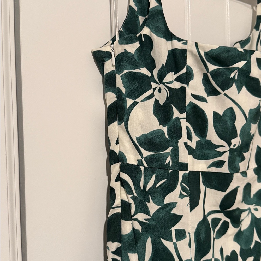 Moon River Green Floral Tiered Midi Dress - Sleeveless Summer Dress - Picture 6 of 6